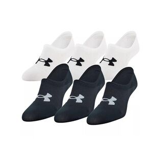 Under Armour Women No Show Liner Training Sports Socks 6 pairs black white